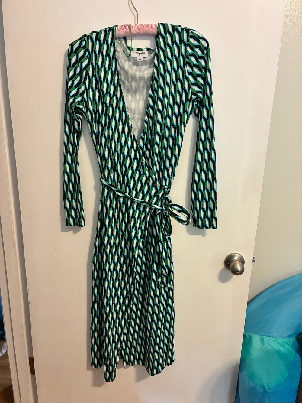 Diane Von Furstenberg Target Collab Green Geometric Wrap Dress - Women
